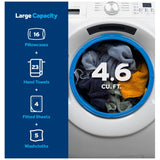GE 28 inch width, 5.3 cu. ft. Front Load Washer - White