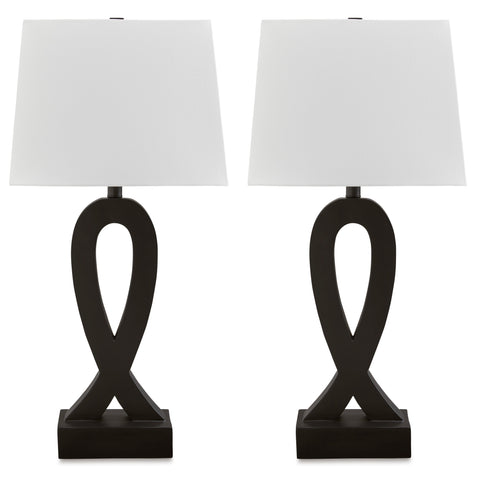 Markellton Poly Table Lamp Set - Black