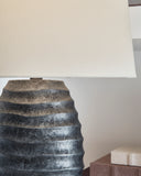 Caronick Poly Table Lamp - Antique Silver Finish