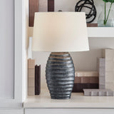 Caronick Poly Table Lamp - Antique Silver Finish