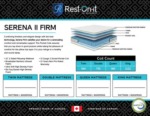 Restonit - Serena II Firm - Full/Double Mattress
