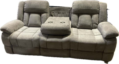 West Reclining Sofa with Drop Down Console/Loveseat - Gray