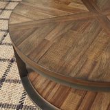 Roybeck Occasional Table Set - Light Brown/Bronze