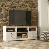 Willowton LG TV Stand w/Fireplace Option - Whitewash