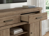 Garistyn LG TV Stand w/Fireplace Option - Brown