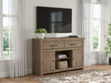 Garistyn LG TV Stand w/Fireplace Option - Brown