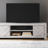 Cayboni LG TV Stand w/Fireplace Option - Whitewash