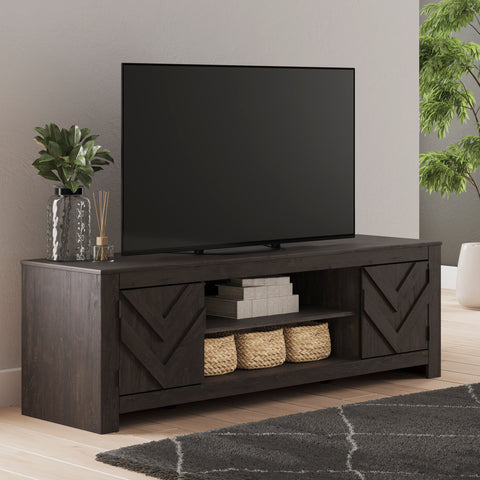 Cayboni LG TV Stand w/Fireplace Option - Black