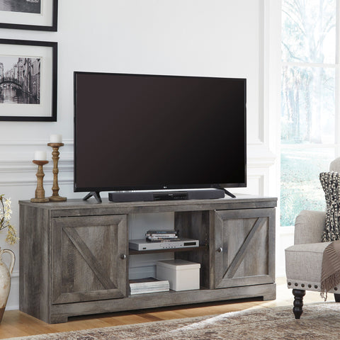 Wynnlow LG TV Stand w/Fireplace Option - Gray