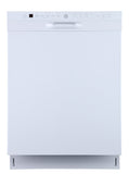 GE 24" Built-In Front Control Dishwasher with Stainless Steel Tall Tub - White