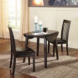 Hammis - Dark Brown - Round Drop Leaf Table/2 Chairs