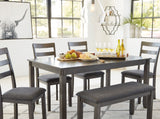 Bridson - Grey - Table/4 Chairs/Bench