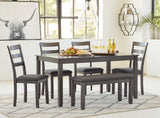 Bridson - Grey - Table/4 Chairs/Bench