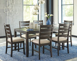 Rokane Table/6 Chairs - Brown