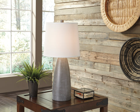 Shavontae - Gray - Poly Table Lamp Set