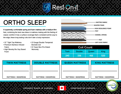 Restonit - Orthopedic Sleep - Twin/Single Mattress
