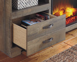 Trinell LG TV Stand w/Fireplace Option - Brown